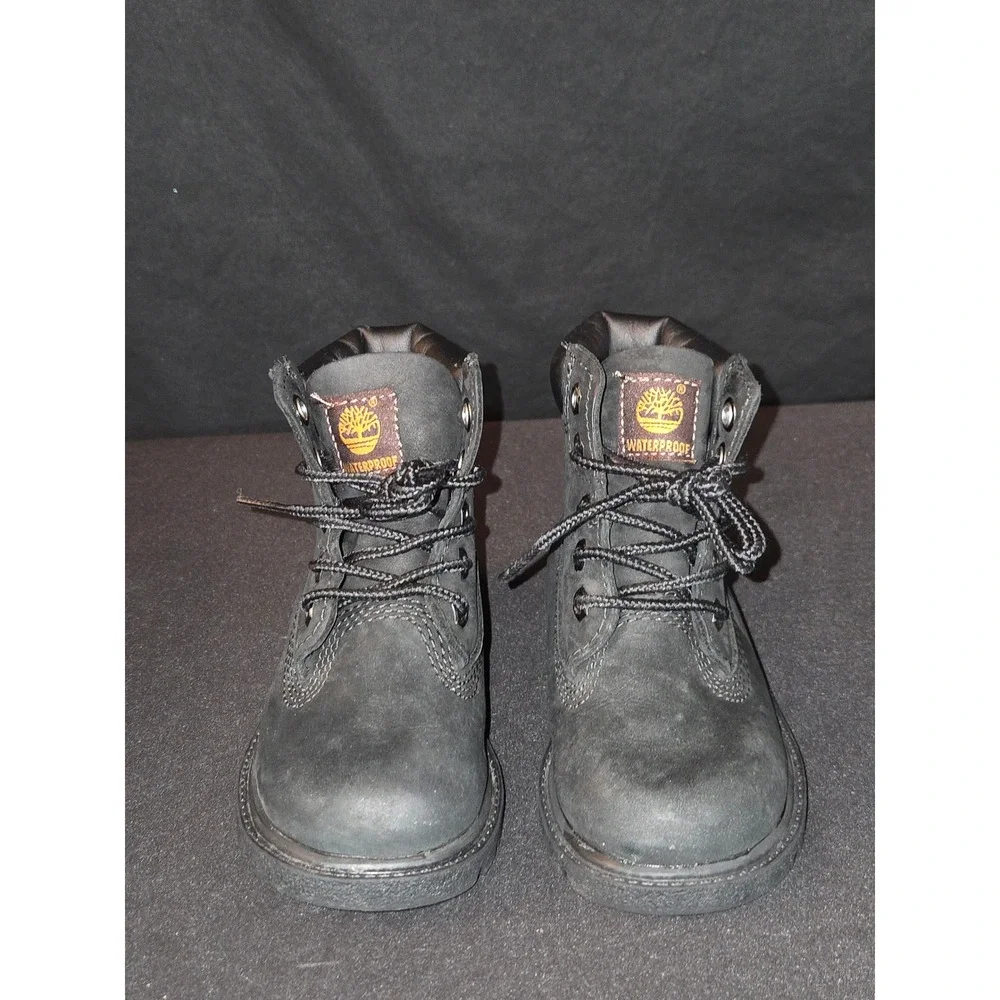 Timberland Toddler‎ Black Waterproof Leather Ankle Boots Kids Size 7 M